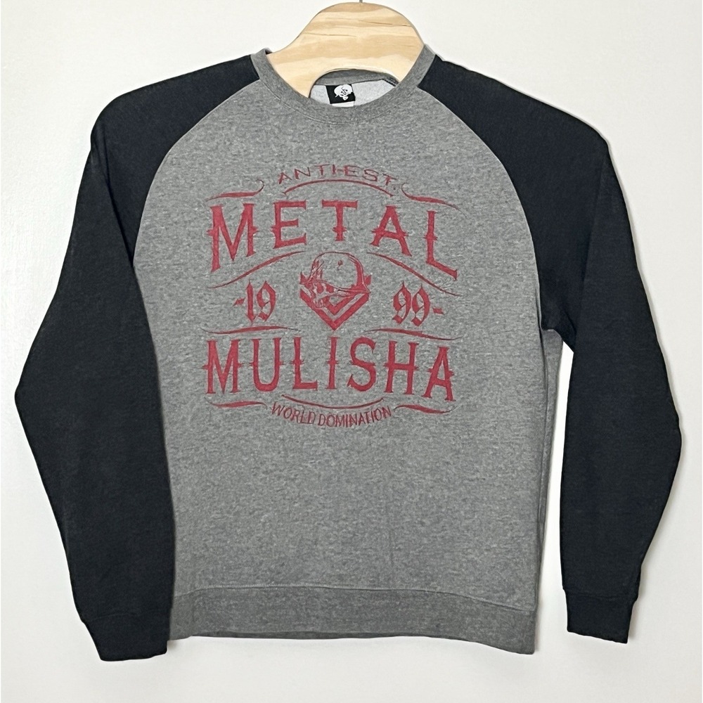 Metal Mulisha Sweatshirt Men's Large Gray Y2K 2000s Grunge Punk Alt Graphic